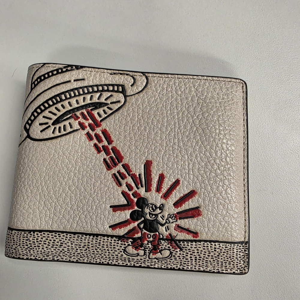 Coach Disney Mickey Mouse X Keith Haring Double Billfold Wallet